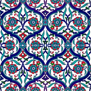 Kütahya Çini Yapı Tasarım  AC56 20X20 cm 4 Adet Çini Karo