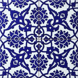 Kütahya Çini Yapı Tasarım  AC83KOBALT 20X20 cm 4 Adet Çini Karo