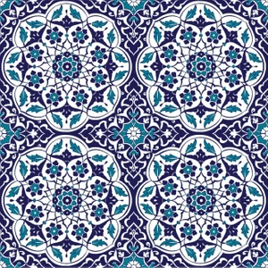 Kütahya Çini Yapı Tasarım  AC92 20X20 cm 4 Adet Çini Karo