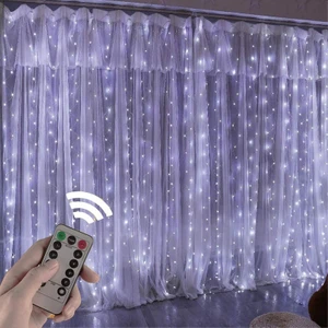 USB Perde Peri LED Kumandali Dekoratif Su Geçirmez Beyaz
