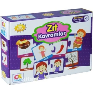 Ck Games Zıt Kavramlar Okul Öcesi Oyun Seti ( 3+Yaş) Eğitici Öğretici 40 Parça Puzzle Oyun Seti