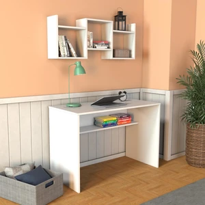 V3040 Freya Raflı Çalışma Masası Beyaz