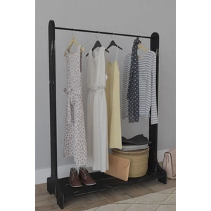 Still Portmanto Ayaklı Elbise Askısı ve Konfeksiyon Askılık Elbise Dolabı - Siyah Mermer