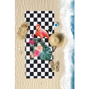 Vevien Home Flamingo Dama Desenli Dijital Baskılı 70X150 cm Plaj Havlusu