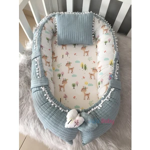 Jaju Baby Yeşil Örgü Kumaş Ceylan Tasarım Ponponlu Babynest