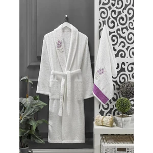 Lavanta Havlulu Bornoz 2li Set