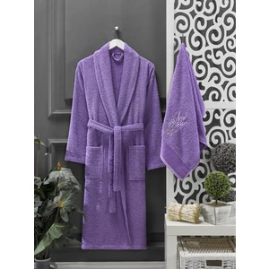Lavanta Havlulu Bornoz 2li Set