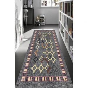 Cappio Halı Gri Kilim Desenli Halı Makinede Yıkanabilir