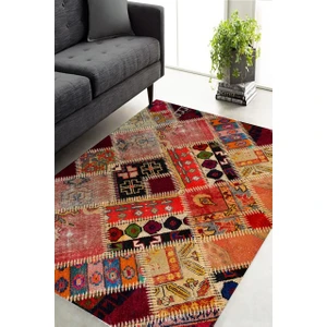 Cappio Halı Patchwork Renkli Halı Makinede Yıkanabilir