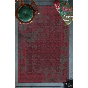 Cappio Halı Vintage Kırmızı Halı Makinede Yıkanabilir