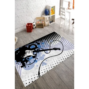 Cappio Halı Elektro Gitar Desenli Halı Makinede Yıkanabilir