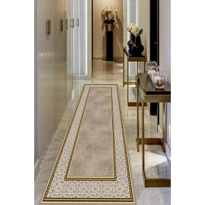 Cappio Halı Gold Beyaz Kenarlı Eskitme Krem Halı Makinede Yıkanabilir