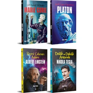 Dünyayı Değiştiren Insanlar 4 Kitap Einstein-Marie Curie-Tesla-Platon