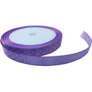 Beyaz Puantiyeli Lila Kurdele 10 mt