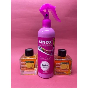 Sino x  2'li Bambu Çubuklu Ananas Ofis Banyo Kokusu ve 350  ml Bahar Oda Spreyi 2 x 120  ml