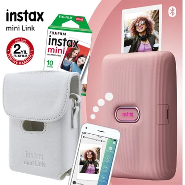 Fujifilm Instax Mini Link Pembe Akıllı Yazıcı ve Çantalı Set