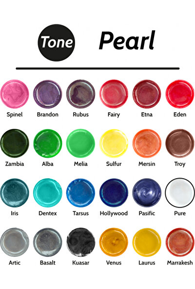 Resinin Tone Pearl Sedef Renkler Epoksi Renk Pigmenti Seti 24 x 25 ml