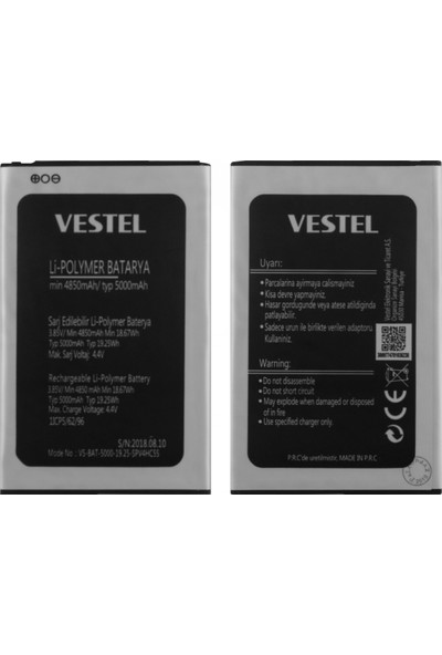 Vestel Venüs V4 Uyumlu Vestel VS-BAT-5000-19.25SPV4HC55 5000 Mah Batarya