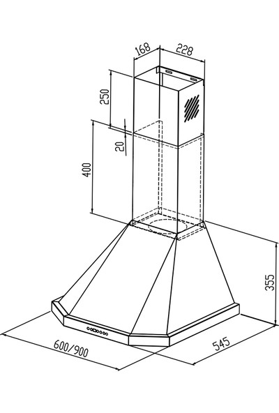 Kügerr D100 ' Dünyanın En Sessiz Davlumbazı' 60cm Piramit Davlumbaz