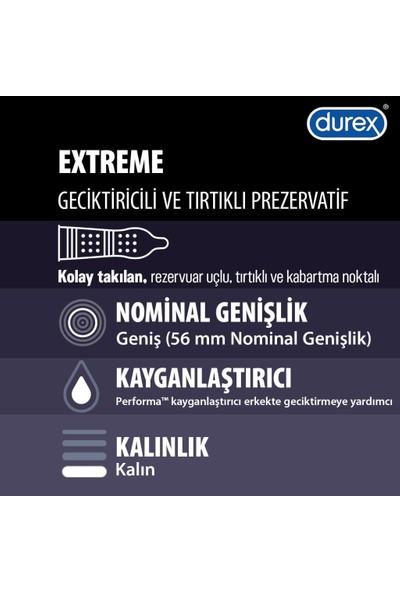 Durex Ultra Zevk Paketi 60'lı Prezervatif (Intense Uyarıcı Jelli ve Tırtıklı + Chill Karma + Extreme Geciktiricili ve Tırtıklı)