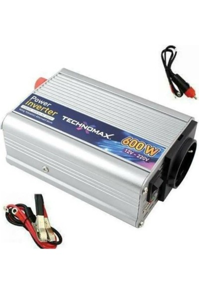 Technomax 600W 12V Çevirici Invertör Araç Elektirik Çeviricisi