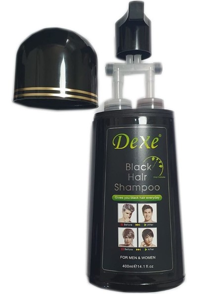 Dexe Yeni Nesil Tasarım 2 Si Bir Arada Dexe Şampuan Bakım Seti Beyaz Kapatıcı Siyahlatan Şampuan 400 Ml