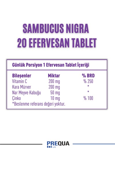 Prequa Life Rholline Daily Complex 30 Tablet + Sambucus Nigra 20 Efervesan Tablet