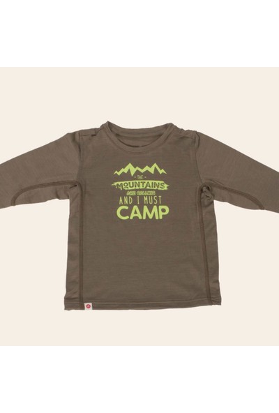 Woolnat Merino Yün Camp Jr. Uzun Kollu Tshirt
