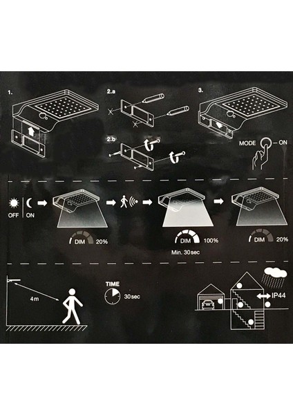 Osram Doorled Güneş Enerjili Dış Mekan Armatürü 3W 320LM 4000K Gümüş Kasa