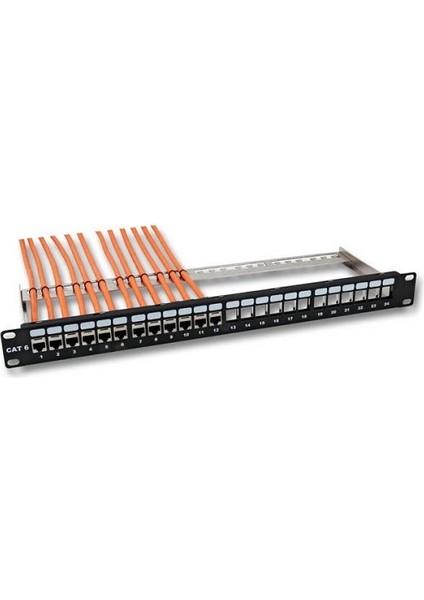 1u 24PORT Cat6 Utp Modüler Boş Patch Panel Ods-Pmdlr