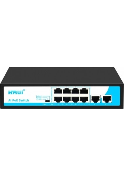 Hruı HR901-AF-8P2U 8 Port 10/100 8 Port Poe 2 Port Uplınk 120W Yonetılemez Desktop Swıtch