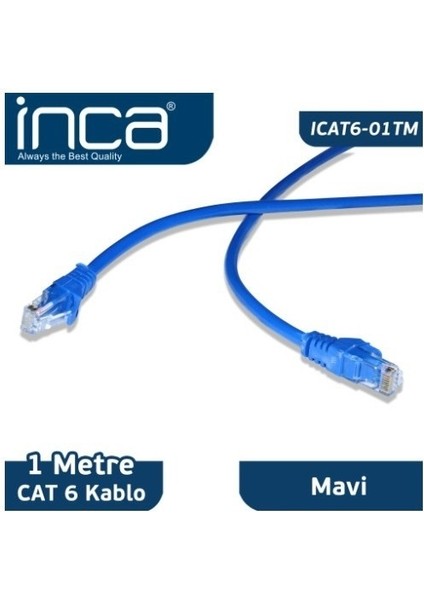 1m Cat6 Utp ICAT6-01TM Gri Patch Kablo