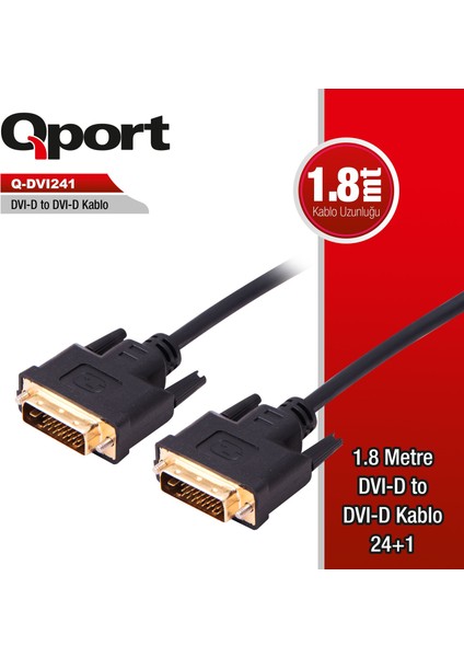 Q-DVI241 24+1 M/m 1.8 M DVI Kablo