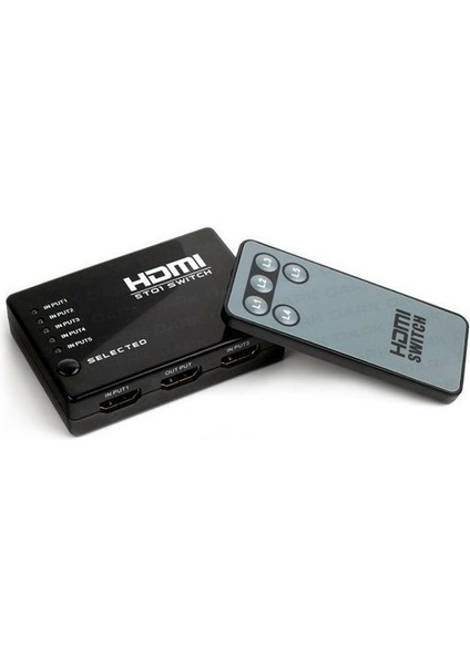 DK-HD-SW4X1 4 Port HDMi Çoklayici Matrix Switch Uzaktan Kumandali