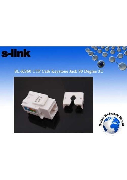 S-Lınk SL-KS60 Utp Cat6 90 Derece 3u Keystone Jack