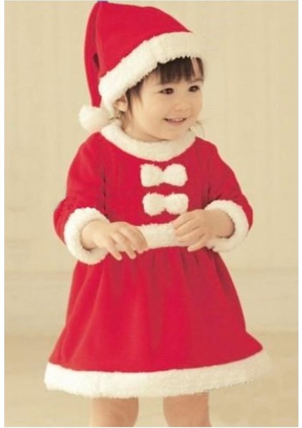 Noel Anne Kostümü Papyonlu Polar Kumaş