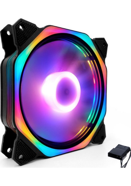 C-894 Rgb Rainbow Gökkuşağı 12CM Kasa Geniş Fan