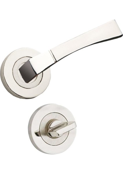 Hira Babil Nikel Saten Rozetli Kapı Kolu Wc