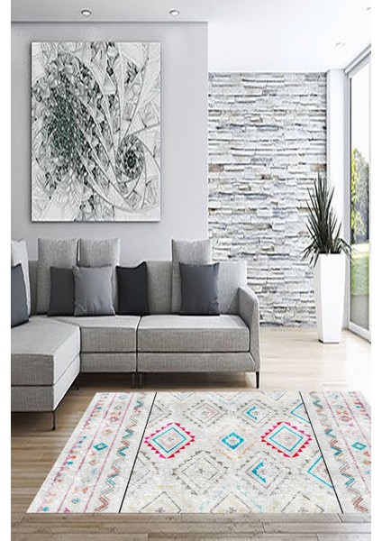 Cappio Eskitme Kilim Desenli Peru Stili Halı (Makine'de Yıkanabilir)