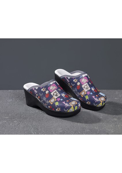 Hayvanat Bahçesi Temalı Dolgu Topuklu Medikal Ortopedi Sabo Terlik Veteriner Terliği Klinik Terliği Hemşire Terliği Doktor Terliği