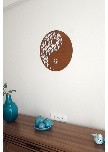 Ying Yang Kahverengi (Ceviz) Dekoratif Tablo 25X25CM fiyatları