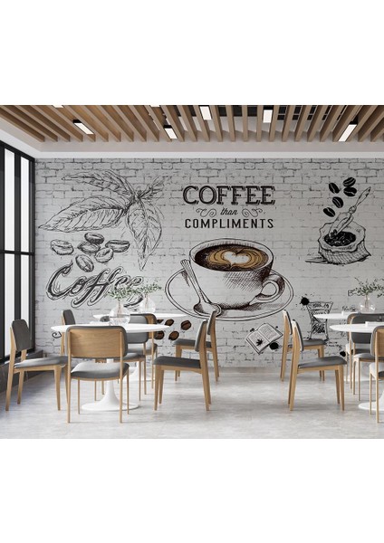 3 Boyutlu Kahve Temalı Duvar Kağıdı
