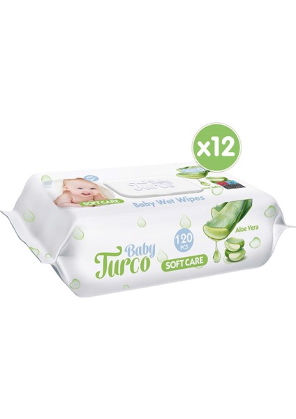 Baby Turco Softcare Aloe Vera Islak Bebek Havlusu 12 x 120 Adet