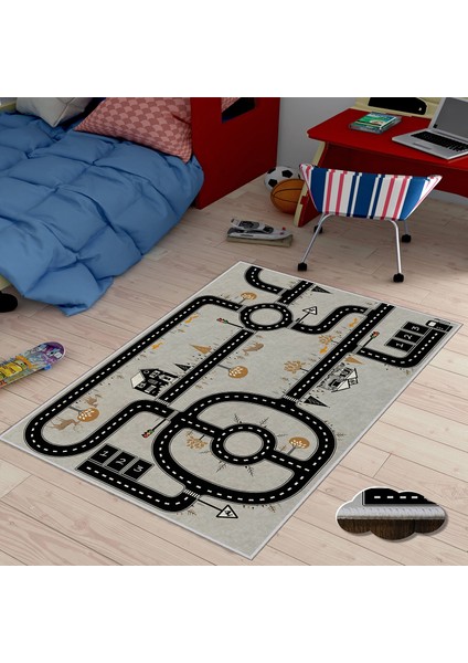 Dekoratif Özel Tasarım Yıkanabilir Ince Leke Tutmaz Modern Eğlenceli Çocuk Halısı