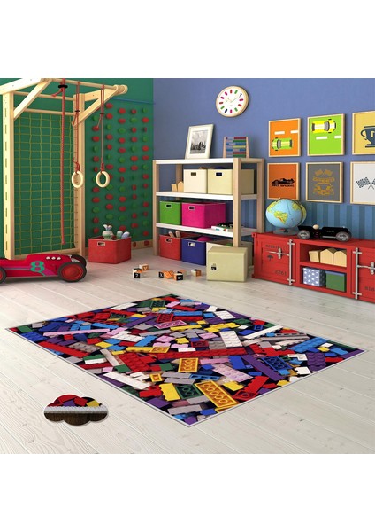 Dekoratif Özel Tasarım Yıkanabilir Ince Leke Tutmaz Modern Eğlenceli Çocuk Halısı