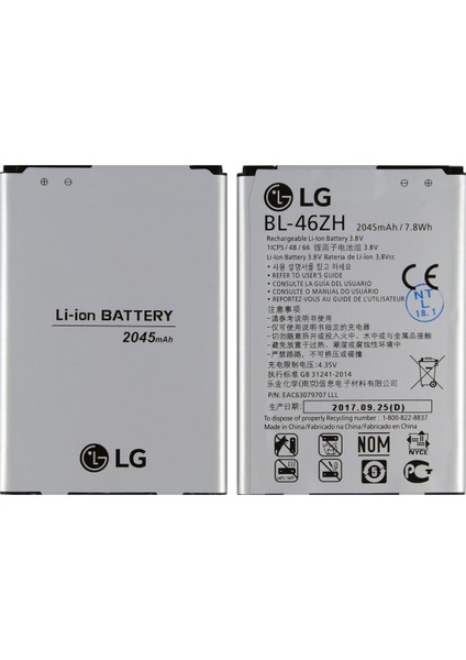 Lg K8 (K350) Uyumlu Lg BL-46ZH 2045 Mah Batarya