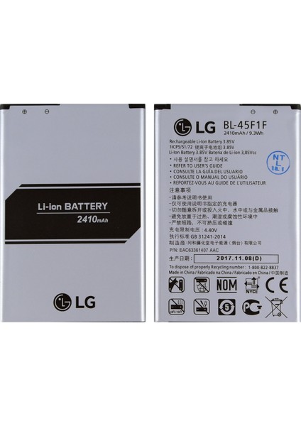 K8 2017 Uyumlu Lg BL-45F1F 2410 Mah Batarya