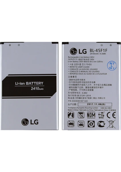 Lg K8 2017 Uyumlu Lg BL-45F1F 2410 Mah Batarya