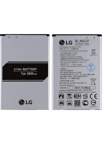 Lg K10 2017 Uyumlu Lg BL-46G1F 2800 Mah Batarya