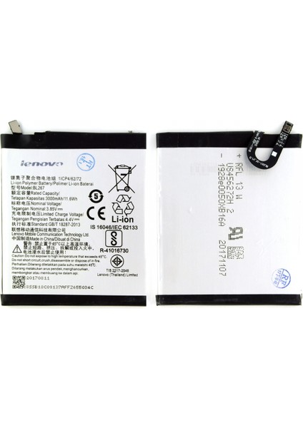 K6 Uyumlu Lenovo BL267 3000 Mah Batarya